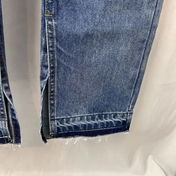 Anthropologie EVIDNT Slim Lamia Jeans Womens 26 Blue Split Ankle Expose Zip Fly - Picture 2 of 11